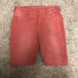 Women’s coral skinny jeans